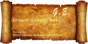 Gregor Erzsébet névjegykártya