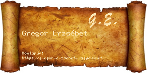 Gregor Erzsébet névjegykártya